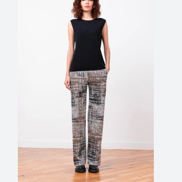 Avenue Montaigne Georges Boucle Pull On Pant Black & Tan Size 4 NWT - Picture 1 of 7